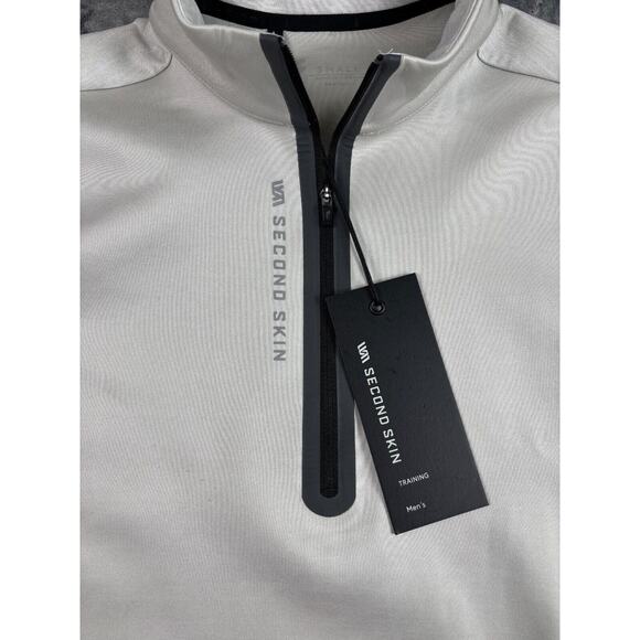 Second Skin Men's Training Quarter Zip Pullover Small Lunar Rock Gray New - Picture 2 of 11